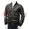 Men's Black Classic Leather Bomber Jacket