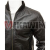 Men's Black Classic Leather Bomber Jacket