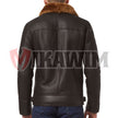 Men's Brown Ginger Aviator Bomber Cross Zipper Leather Jacket