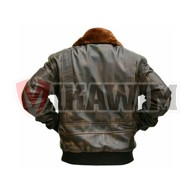 Men's Distressed Brown G1 Aviator A2 Bomber Leather Jacket