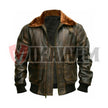 Men's Distressed Brown G1 Aviator A2 Bomber Leather Jacket