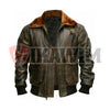 Men's Distressed Brown G1 Aviator A2 Bomber Leather Jacket