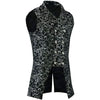 Men's Double Breasted BLACK Brocade GOVERNOR Vest Waistcoat Gothic Steampunk Jacket