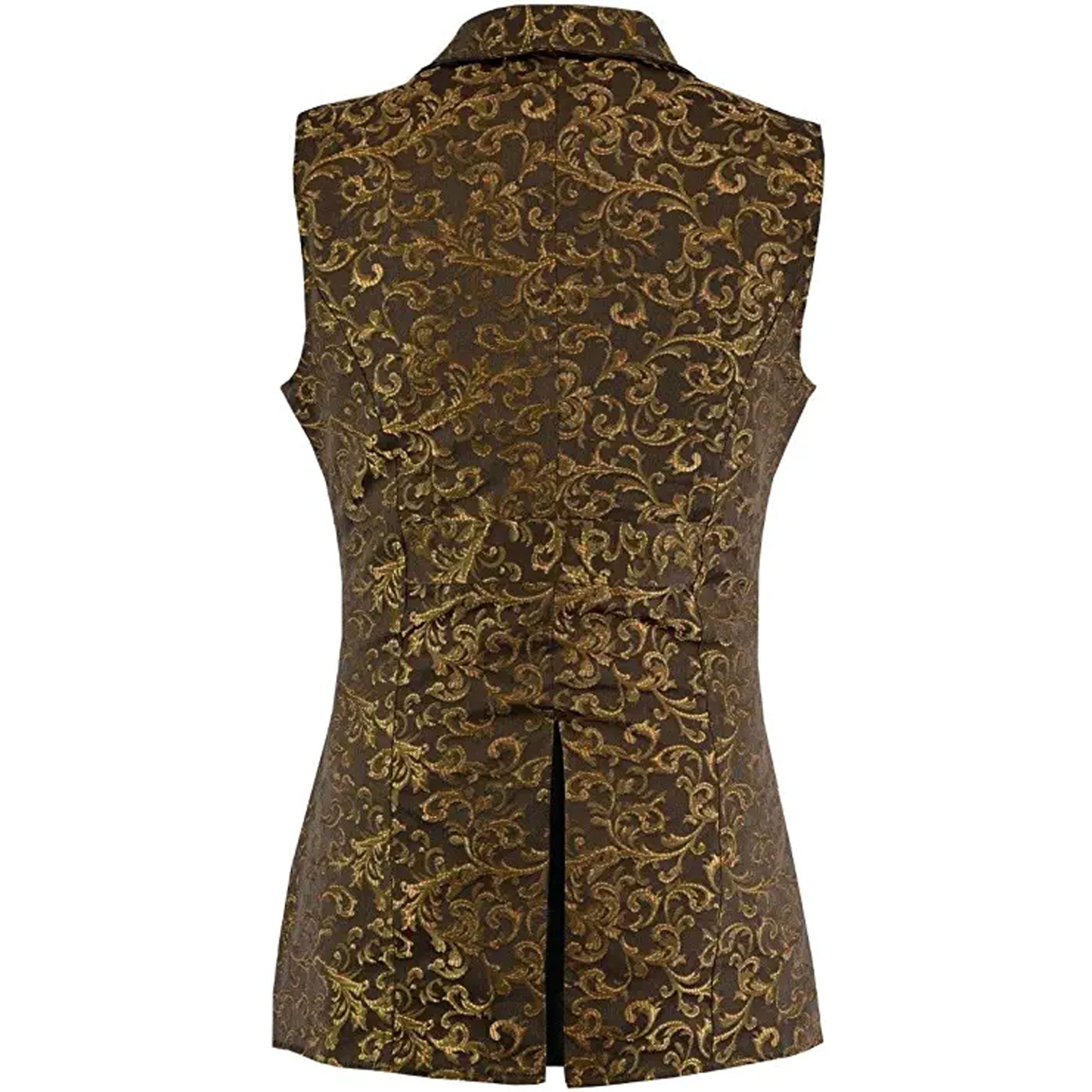 Men's Double Breasted Yellow GOVERNOR Vest Waistcoat Brocade Gothic Steampunk