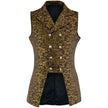 Men's Double Breasted Yellow GOVERNOR Vest Waistcoat Brocade Gothic Steampunk