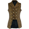 Men's Double Breasted Yellow GOVERNOR Vest Waistcoat Brocade Gothic Steampunk