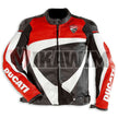 Ducati White Red Motorbike Racing Leather Jacket