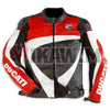 Ducati White Red Motorbike Racing Leather Jacket