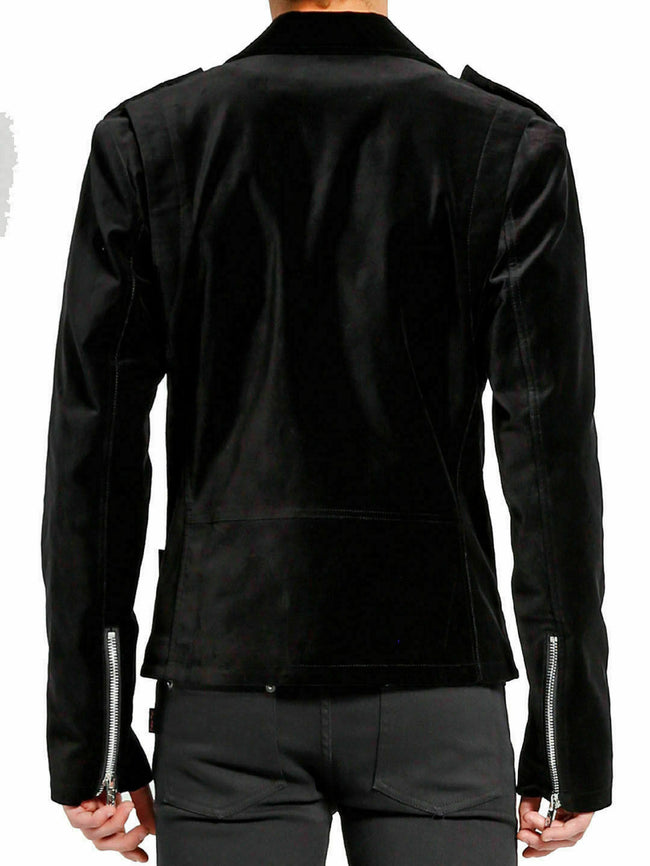 Gothic Motorbike Black Velvet Jacket