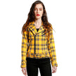 Women Wild Child Moto Yellow Tartan Jacket