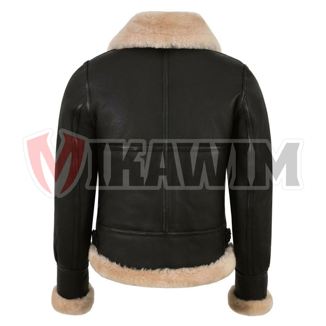 Women's Raf B3 Flying Bomber Aviator Style Leather Jacket