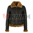 Women's Raf B3 Flying Bomber Aviator Style Brown Leather Jacket